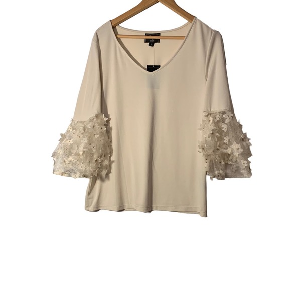 Evening by eci off white blouse size sz L - Picture 4 of 10